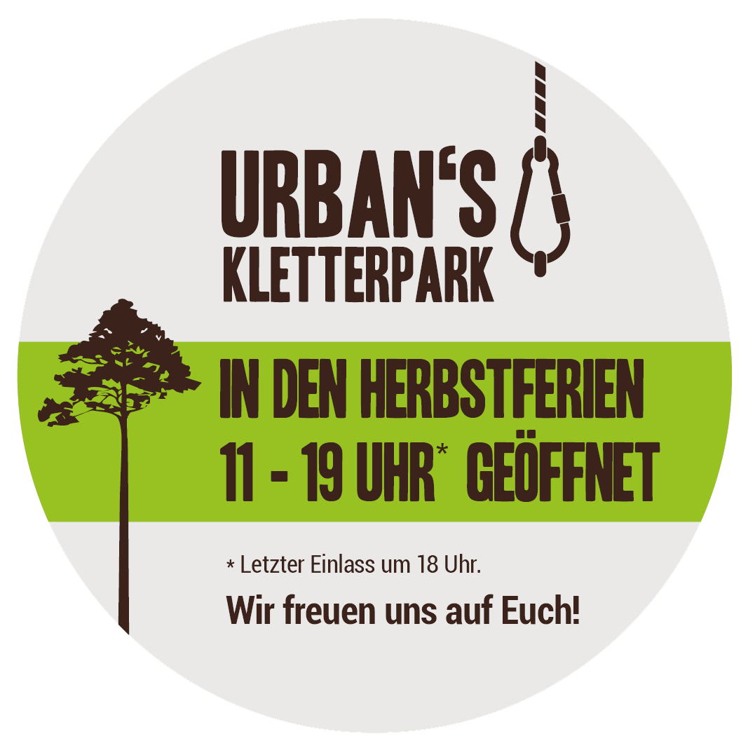 Urbans Kletterpark // in den Herbstferien von 11 bis 19 Uhr geöffnet